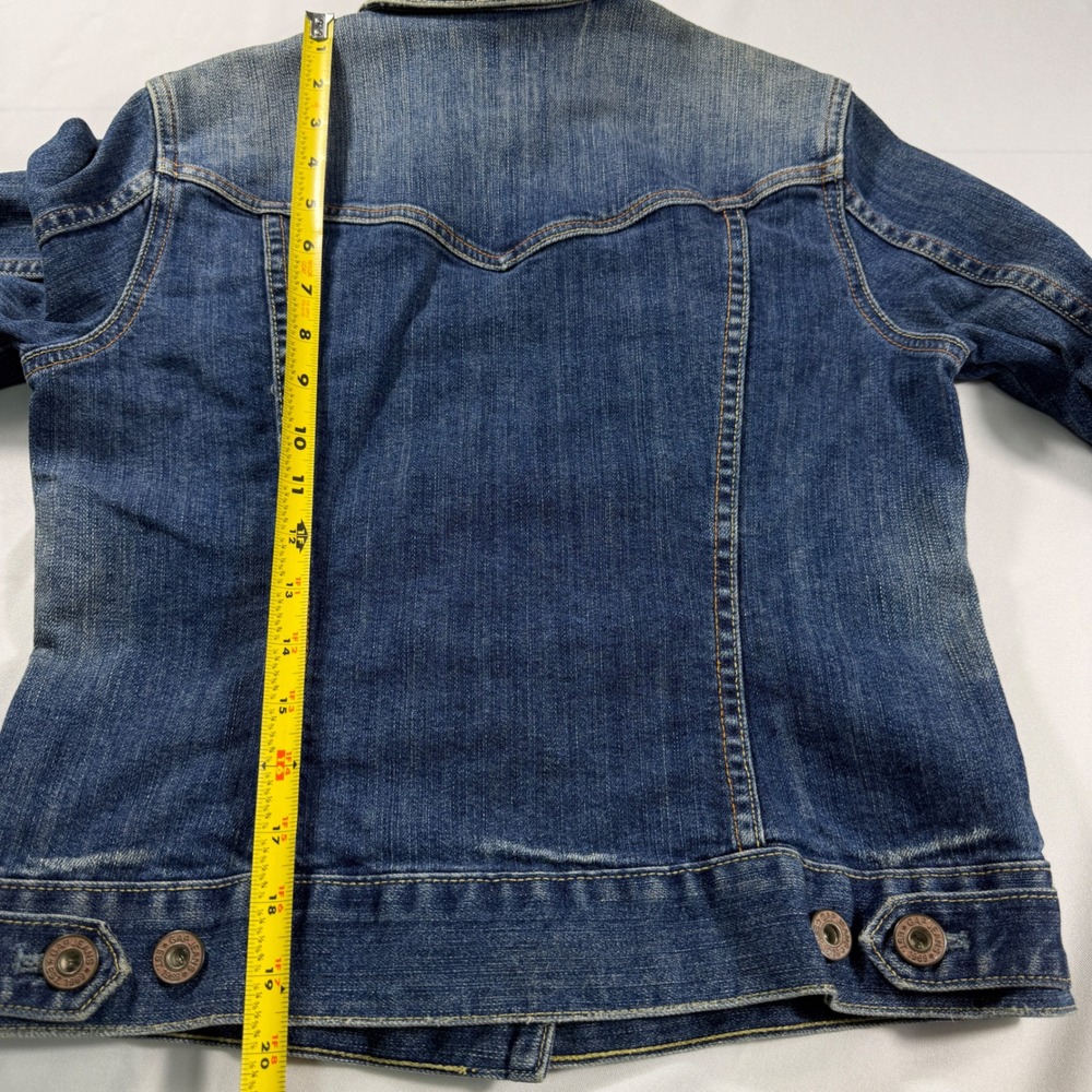 Gap Womens XS Wash Stretch Denim Trucker Jacket Cropped Blue 2YK from 2005 - Picture 5 of 8